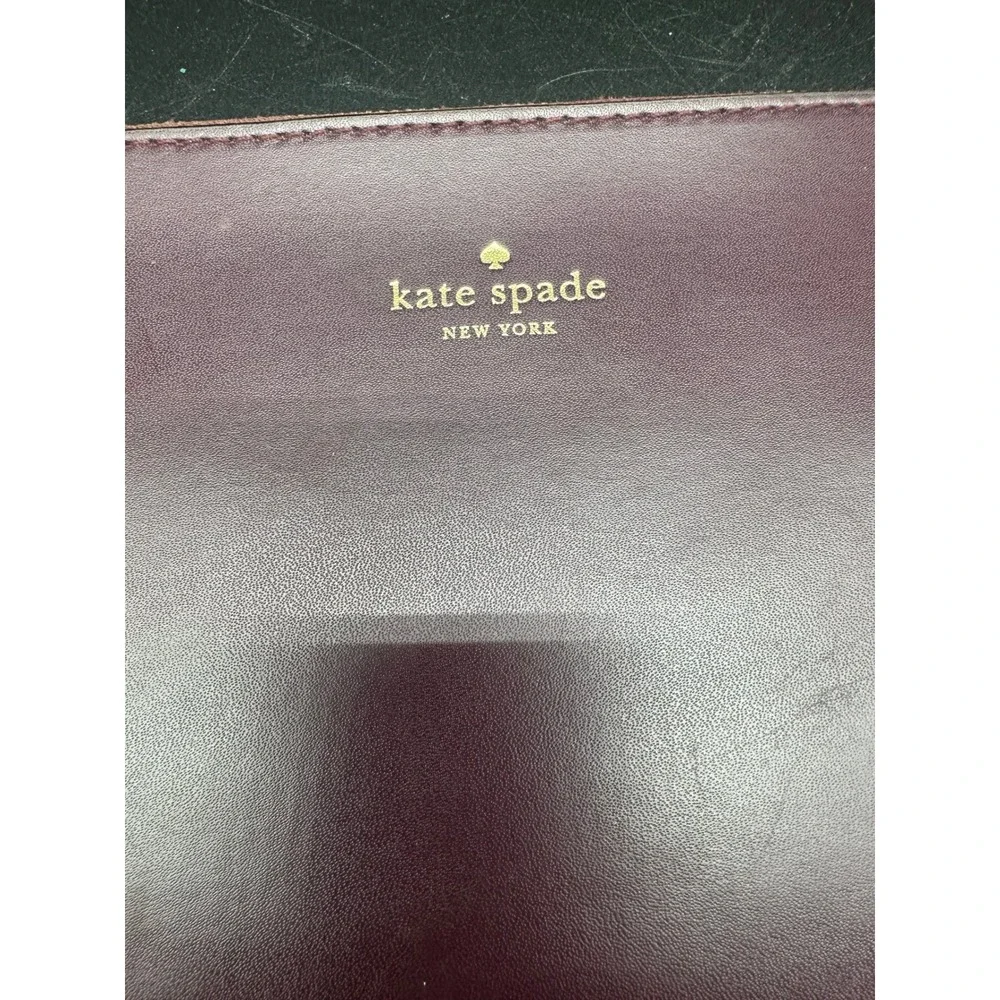 Vintage Kate Spade New‎ York Leather Wristlet Pouch Clutch Jacquard Y2K RARE